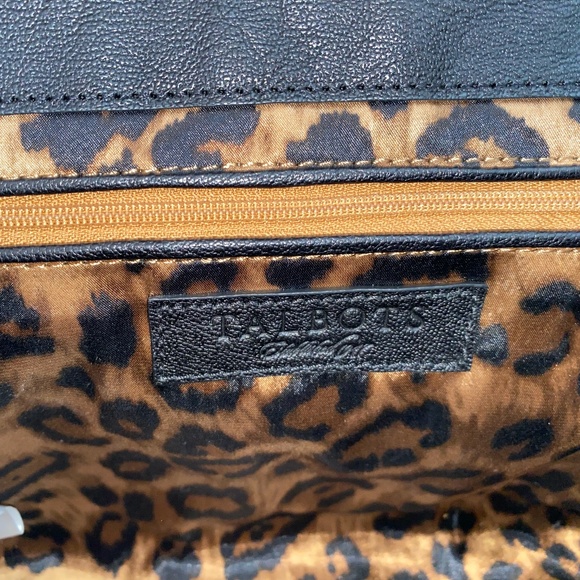Black Animal Print Structured Handbag from Talbots